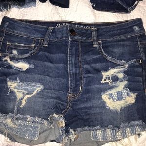 dark wash jean shorts